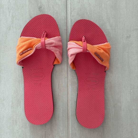 Women's Havaianas You St Tropez Basic Sandals Orange Pink US 7/8 W EUR 39/40 - Picture 1 of 5